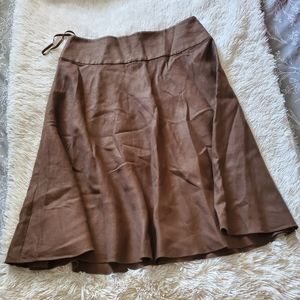 A-line linen midi skirt
